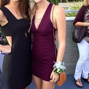 Plum/Deep purple Mini and Backless dress